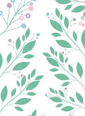 güzel çiçekler ve yapraklar dekoratif desen