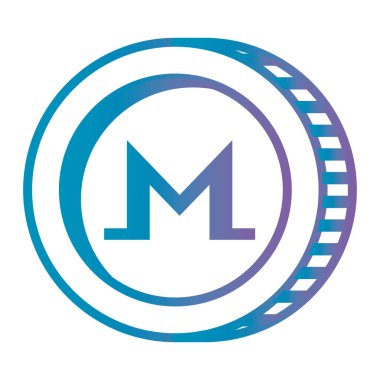 cryptocurrency monero sikke izole simgesi