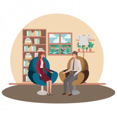 oturma odasında oturan iş çift