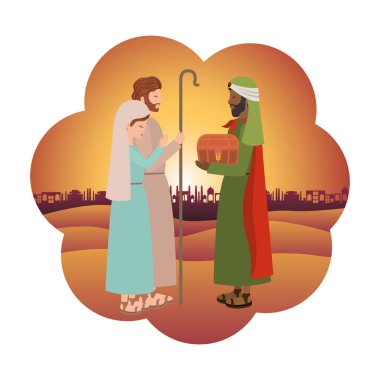 Aziz Joseph ve Meryem Ana 'ya sahip bilge adam.