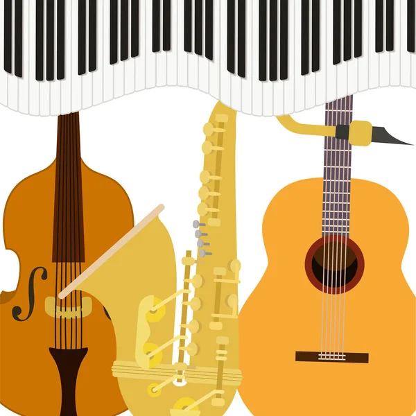 Icono de instrumentos musicales patrón — Vector de stock