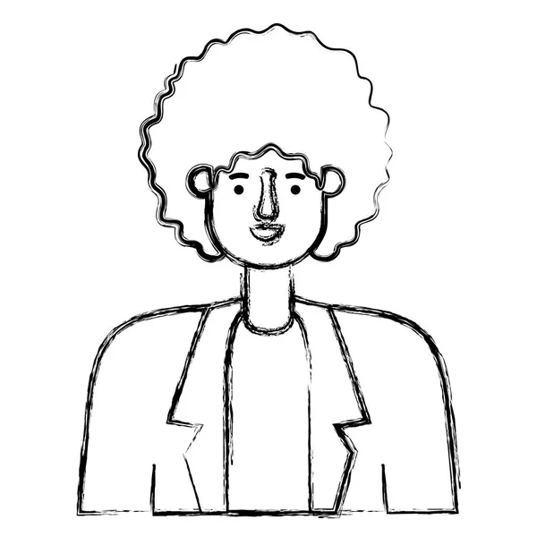 Joven con carácter afro avatar — Vector de stock