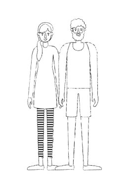 Çift avatar karakter simgeler