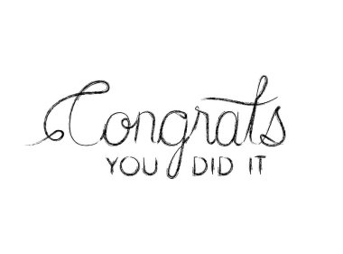 El yapımı yazı ile Tebrikler mesaj