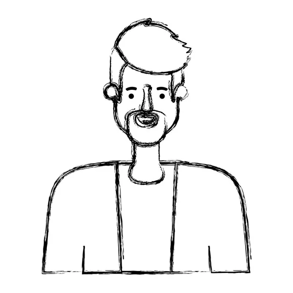 Молодий чоловік з бородатим аватаром — стоковий вектор