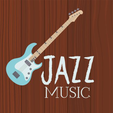 ahşap arka plan ile çerçeve içinde müzik elektrik gitar