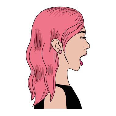 sürpriz yüz avatar karakter ile kadın