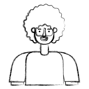 afro avatar karakter ile genç adam