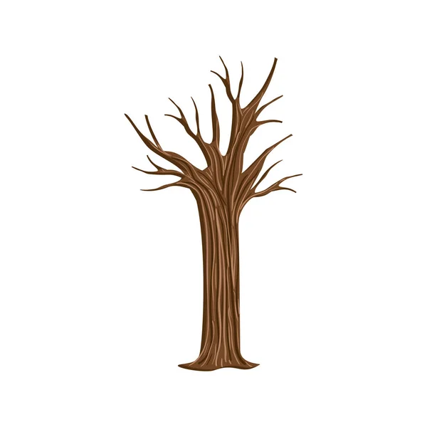 葉のアイコンのない木の秋 — ストックベクタ