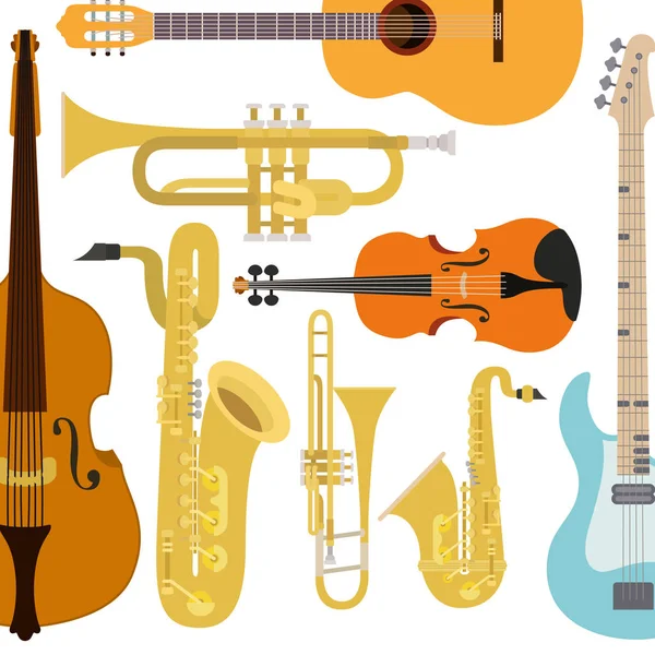 Muster Musikinstrumente Ikone — Stockvektor