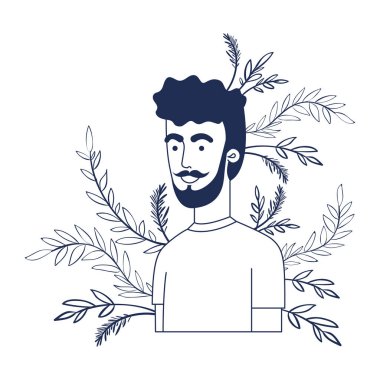 Yaprak karakterli genç bir adam.