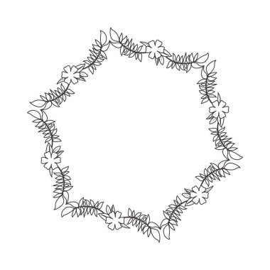 güzel çiçek ve yaprakçerçeve