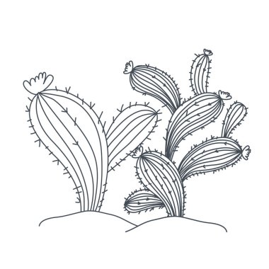 manzara izole simgesinde kaktüs