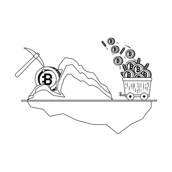 Wybierz z bitcoin commerce technologii ikona — Wektor stockowy