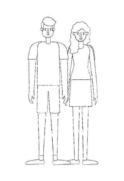 Icônes de personnages avatar couple — Image vectorielle