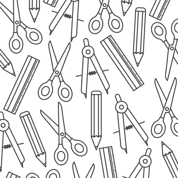 Patroon van liniaal en schaar gereedschapspictogram — Stockvector