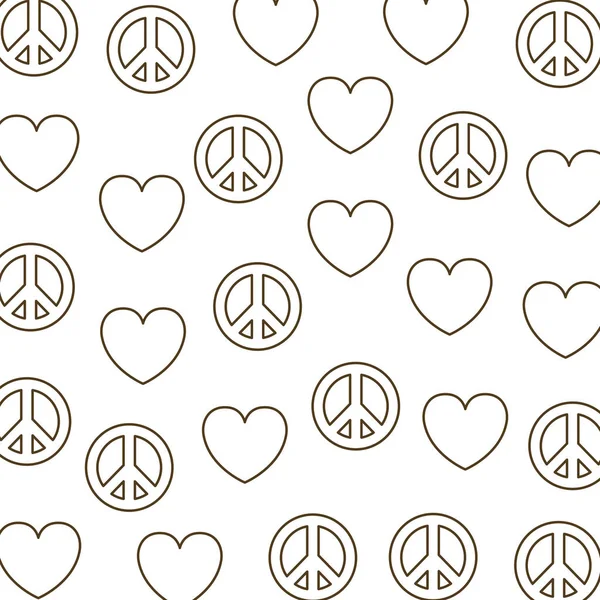 Peace and love symbol pattern background isolated icon — Stock Vector