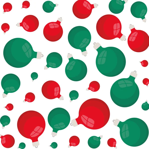 Kerstballen decoratieve patroon geïsoleerd pictogram — Stockvector