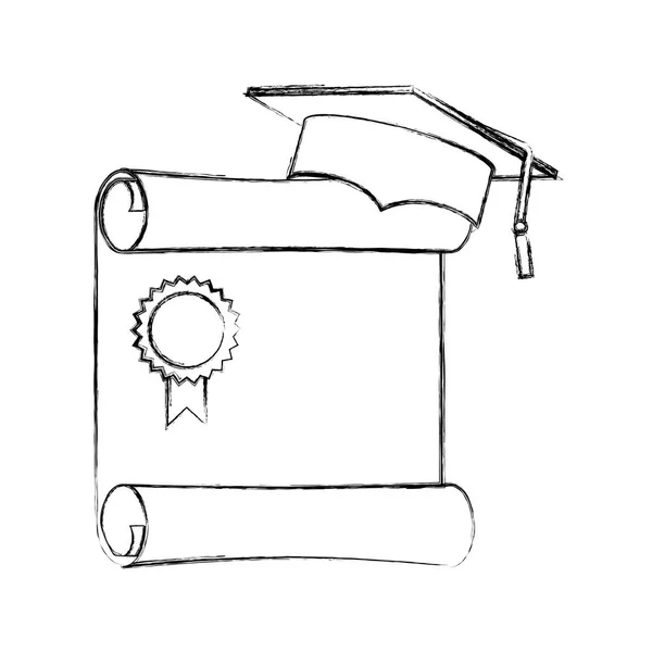 Sombrero de graduación con diploma — Archivo Imágenes Vectoriales