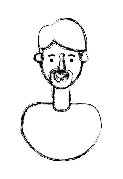 Fiatal férfi szakállas avatar karakter — Stock Vector