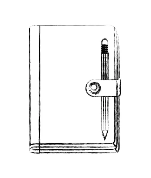 鉛筆で閉じた日記 — ストックベクタ