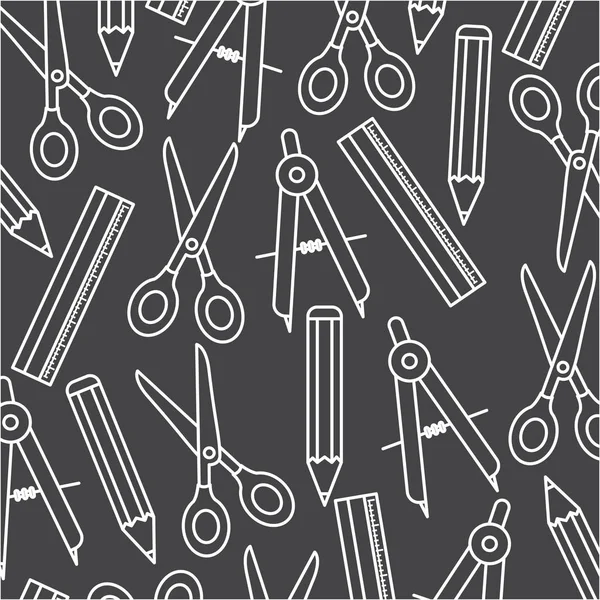 Muster von Lineal und Schere Werkzeug Symbol — Stockvektor