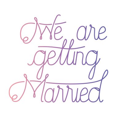 El yapımı yazı ile evli kutlama kartı