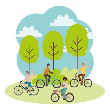 Genç çocuklar spor karakterler pratik