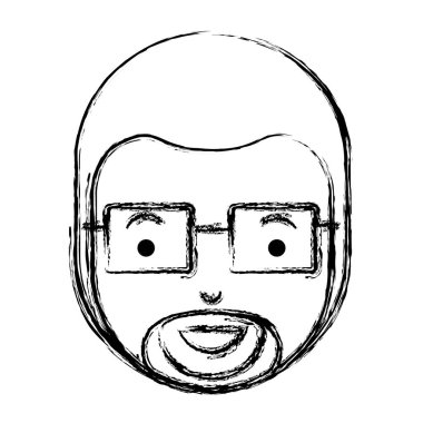 sakal ve gözlük ile genç adam kafa