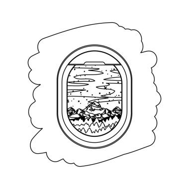 dış görünüm ile uçak penceresi