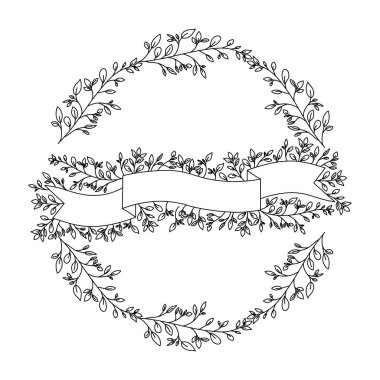 taç yaprakları ve şerit dairesel çerçeve