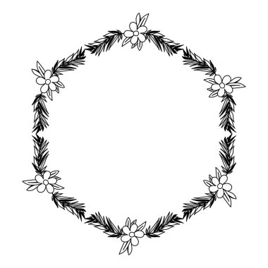 güzel çiçek ve yaprakçerçeve