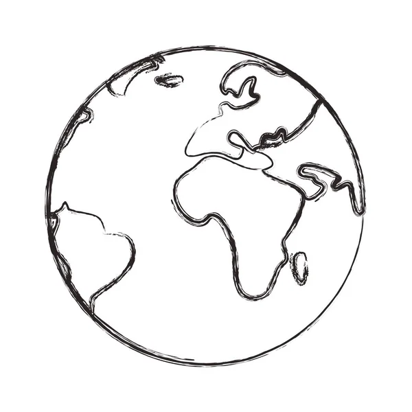Monde planète carte icône — Image vectorielle