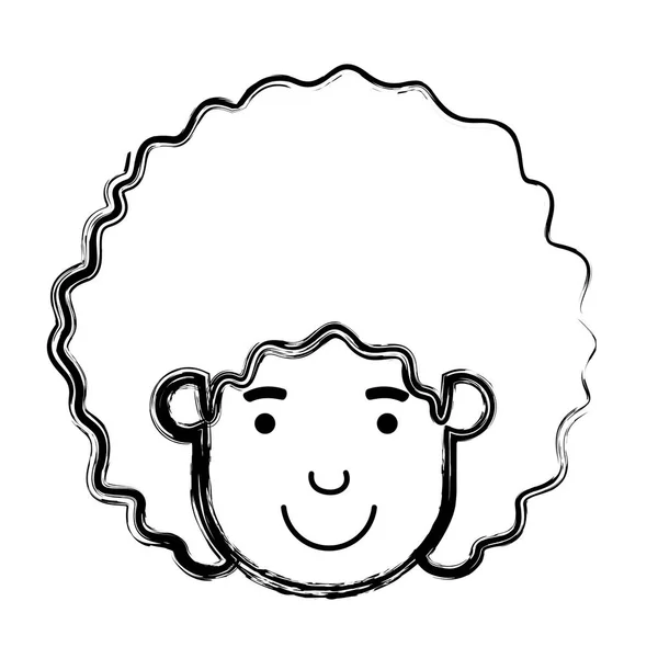 Young man with afro head avatar character — Stock Vector