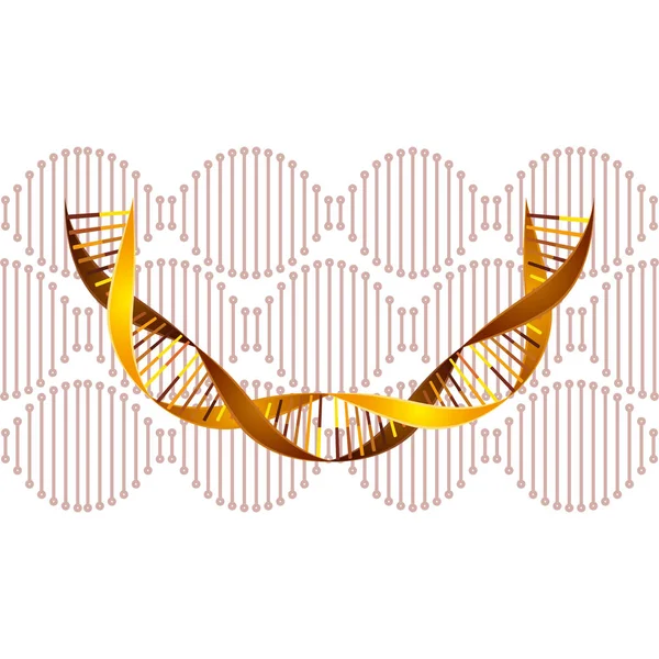 Cadena de ADN con icono de la ciencia curva — Archivo Imágenes Vectoriales