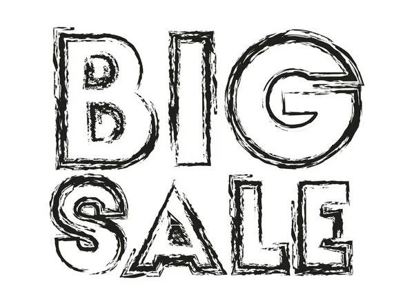 Big sale message with hand made font — Stock Vector