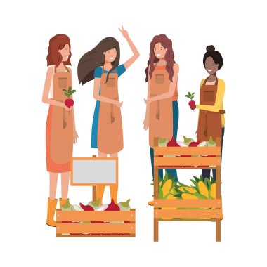 kiosk avatar karakterli kadınlar