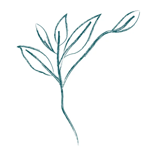 Rama con icono de la ecología de las hojas — Vector de stock