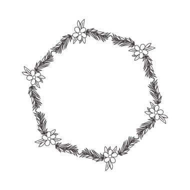 güzel çiçek ve yaprakçerçeve