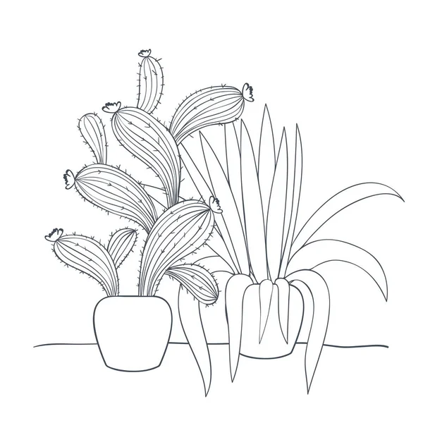 Zimmerpflanzen mit eingetopfter Ikone — Stockvektor