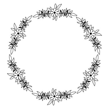 güzel çiçek ve yaprakçerçeve