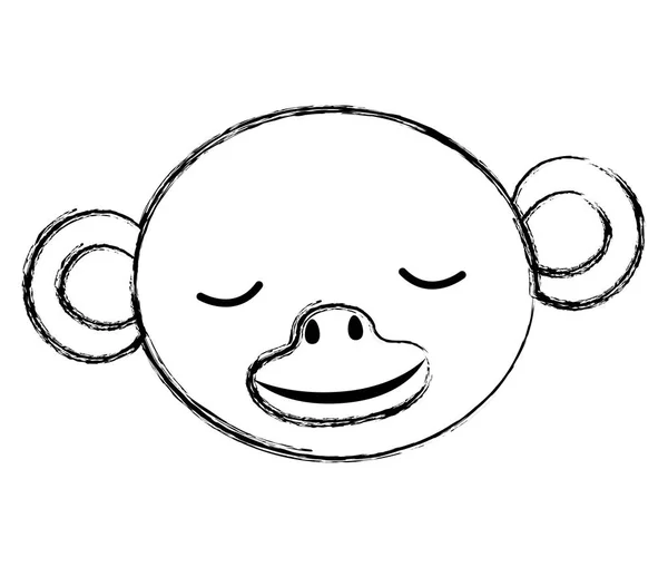 Icono de cabeza de mono salvaje — Vector de stock