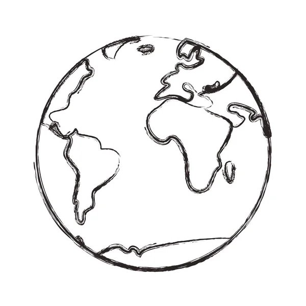 Planeta mundo mapa icono — Vector de stock
