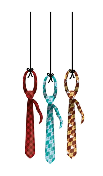 Elegante Krawatten hängen Symbol — Stockvektor
