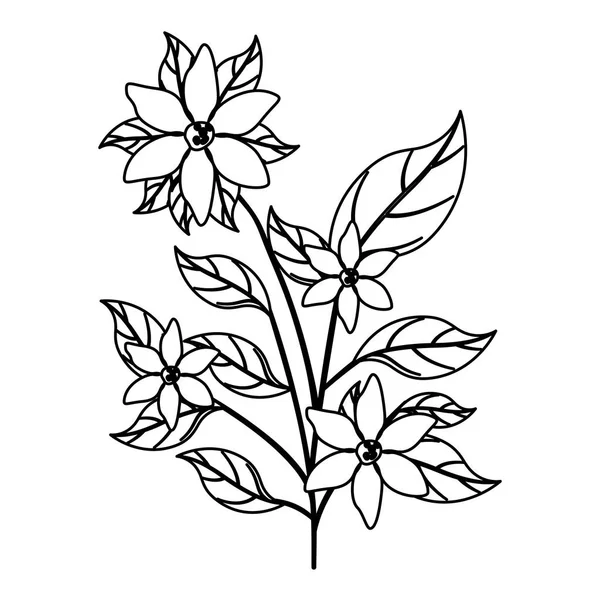 Krásná květinka a listinová zahrada — Stockový vektor