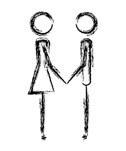 Icône de figures humaines couple — Image vectorielle