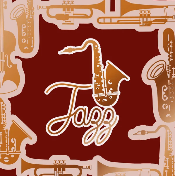 Cartel del día del jazz con saxofón — Archivo Imágenes Vectoriales