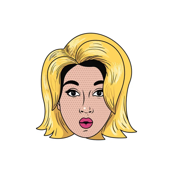 Cabeza del personaje avatar mujer joven — Vector de stock