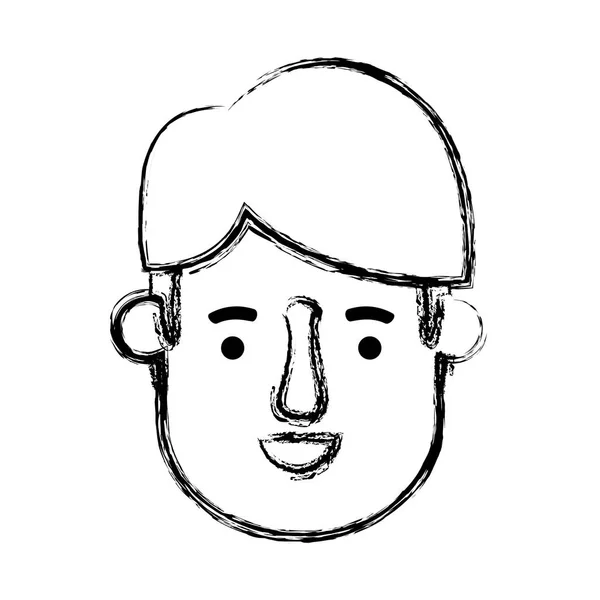 Junger Mann Kopf Avatar-Charakter — Stockvektor