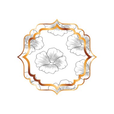 zarif çerçeve çiçekler ve yapraklar simgesi